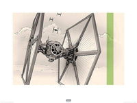 Pyramid Star Wars Episode VII TIE Fighter Pencil Art Art Print 60x80cm | Yourdecoration.com