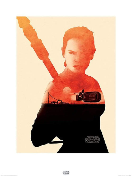 Pyramid Star Wars Episode VII Rey Tri Art Print 60x80cm | Yourdecoration.com