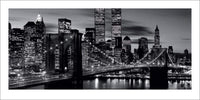 Pyramid Brooklyn Bridge Black and White Art Print 50x100cm | Yourdecoration.com