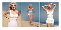 Pyramid Marilyn Monroe Beach Triptych Art Print 50x100cm | Yourdecoration.com