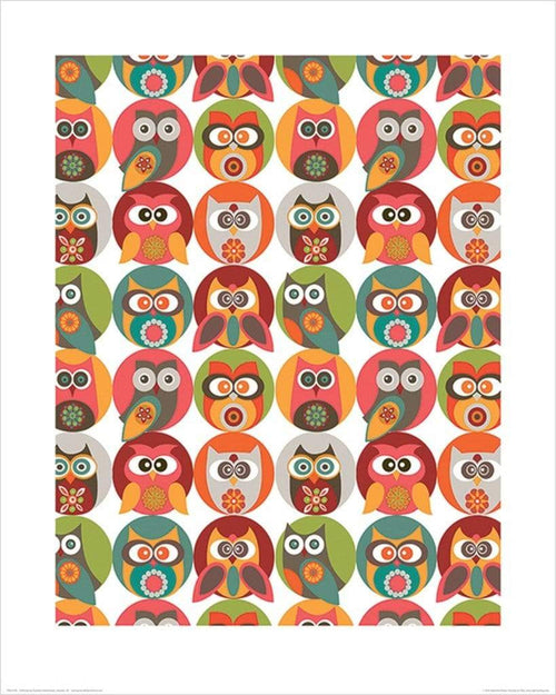Pyramid Valentina Ramos Owls Family Art Print 40x50cm | Yourdecoration.com