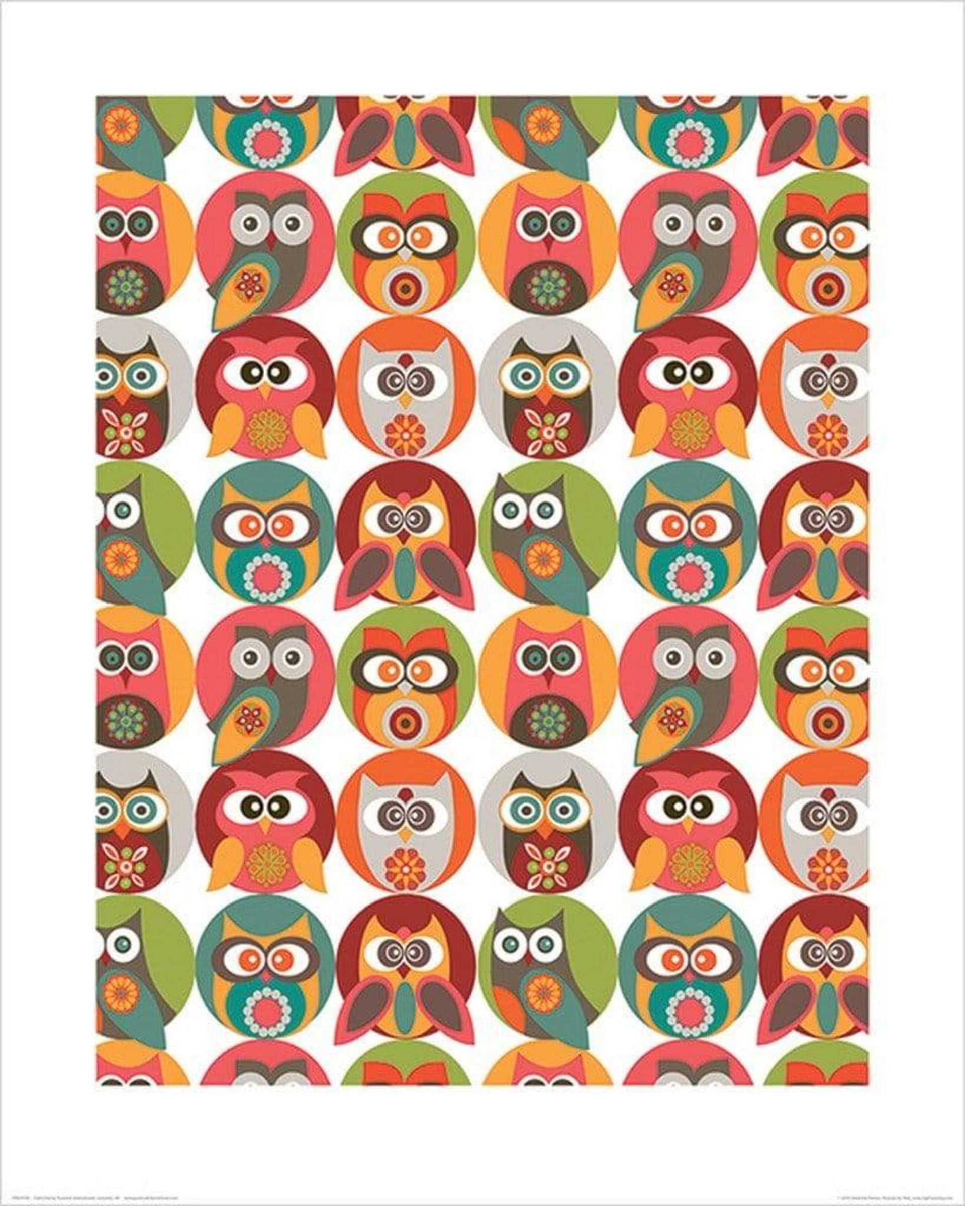 Pyramid Valentina Ramos Owls Family Art Print 40x50cm | Yourdecoration.com