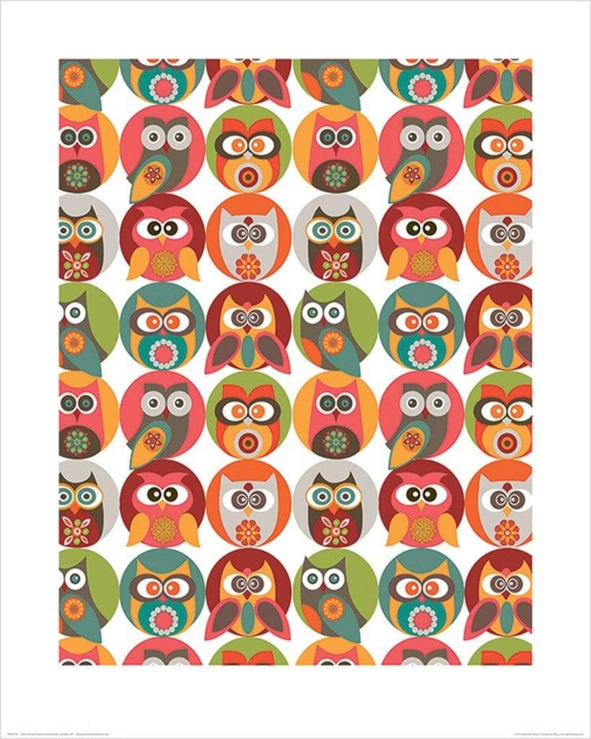 Pyramid Valentina Ramos Owls Family Art Print 40x50cm | Yourdecoration.com