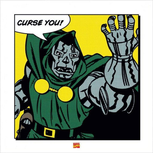 Pyramid Dr Doom Curse You Art Print 40x40cm | Yourdecoration.com