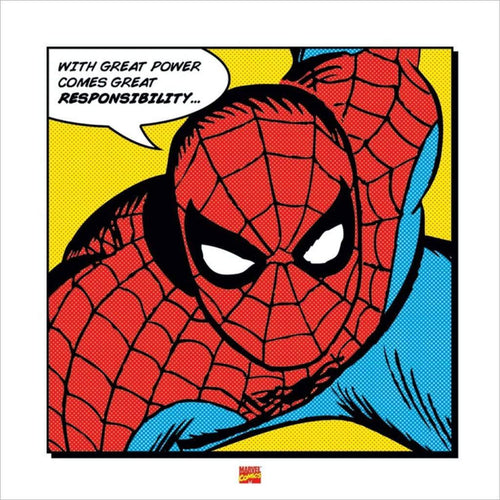 Pyramid Spider Man With Great Power Art Print 40x40cm | Yourdecoration.com