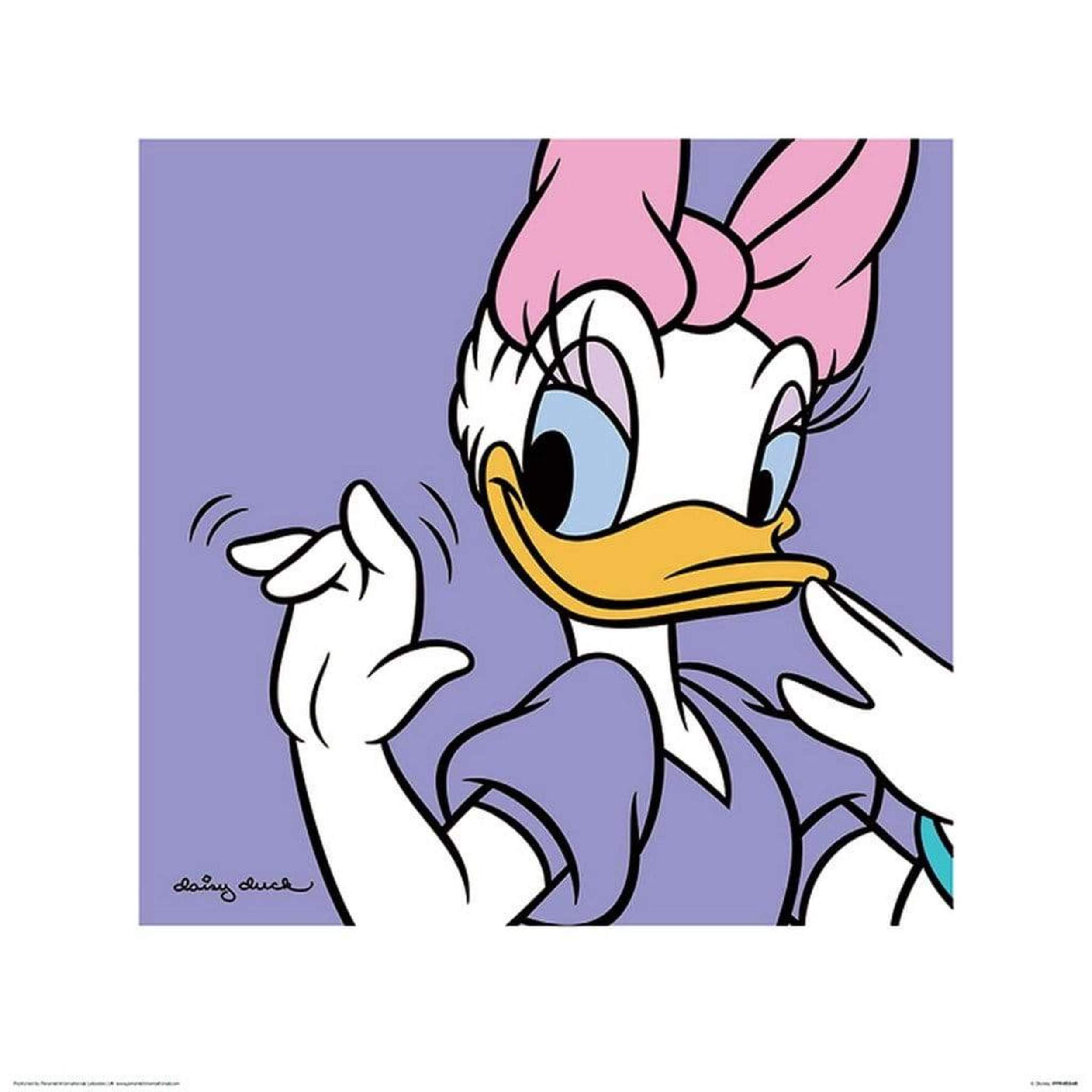 Pyramid Daisy Duck Lilac Art Print 40x40cm | Yourdecoration.com
