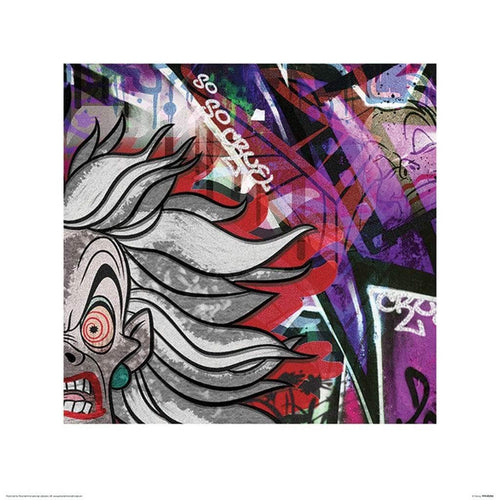 Pyramid Cruella Deville Graffiti Art Print 40x40cm | Yourdecoration.com