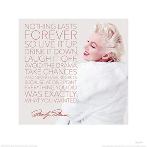 Pyramid Marilyn Monroe Nothing Lasts Forever Art Print 40x40cm | Yourdecoration.com