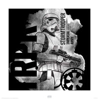 Pyramid Star Wars Rogue One Stormtrooper Smoke Art Print 40x40cm | Yourdecoration.com