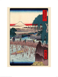 Pyramid Hiroshige Ichkoku Bridge in the Eastern Capital Art Print 60x80cm | Yourdecoration.com