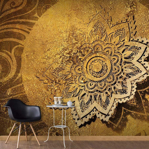 Wall Mural - Golden Illumination 100x70cm - Non-Woven Murals