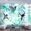 Wall Mural - Flying Hummingbirds Green 350x245cm - Non-Woven Murals