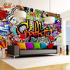 Wall Mural - Colorful Graffiti 200x140cm - Non-Woven Murals