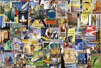 Wizard+Genius Vintage Travel Poster Non Woven Fotobehang 384x260cm 8 banen | Yourdecoration.com