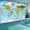 Wall Mural - World Map for Kids 100x70cm - Non-Woven Murals