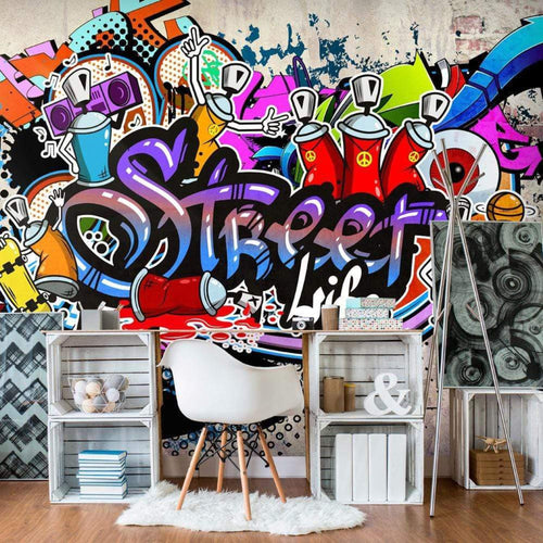 Wall Mural - Street Game 250x175cm - Non-Woven Murals