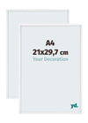 Aurora Aluminium Photo Frame 21x29-7cm A4 Set Van 2 White High Gloss Front Size | Yourdecoration.com