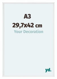 Aurora Aluminium Photo Frame 29-7x42cm White High Gloss Front Size | Yourdecoration.com