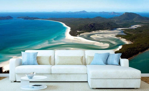Dimex Aerial View of Beach Wall Mural 375x250cm 5 Panels Ambiance | Yourdecoration.com