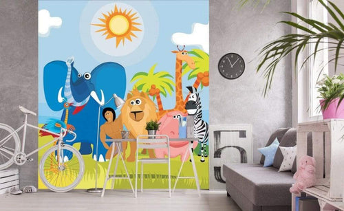 Dimex Africa Animals Wall Mural 225x250cm 3 Panels Ambiance | Yourdecoration.com
