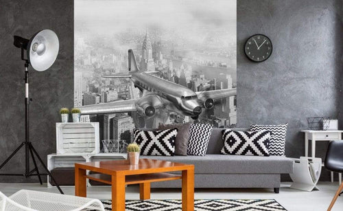 Dimex Airplane Wall Mural 225x250cm 3 Panels Ambiance | Yourdecoration.com