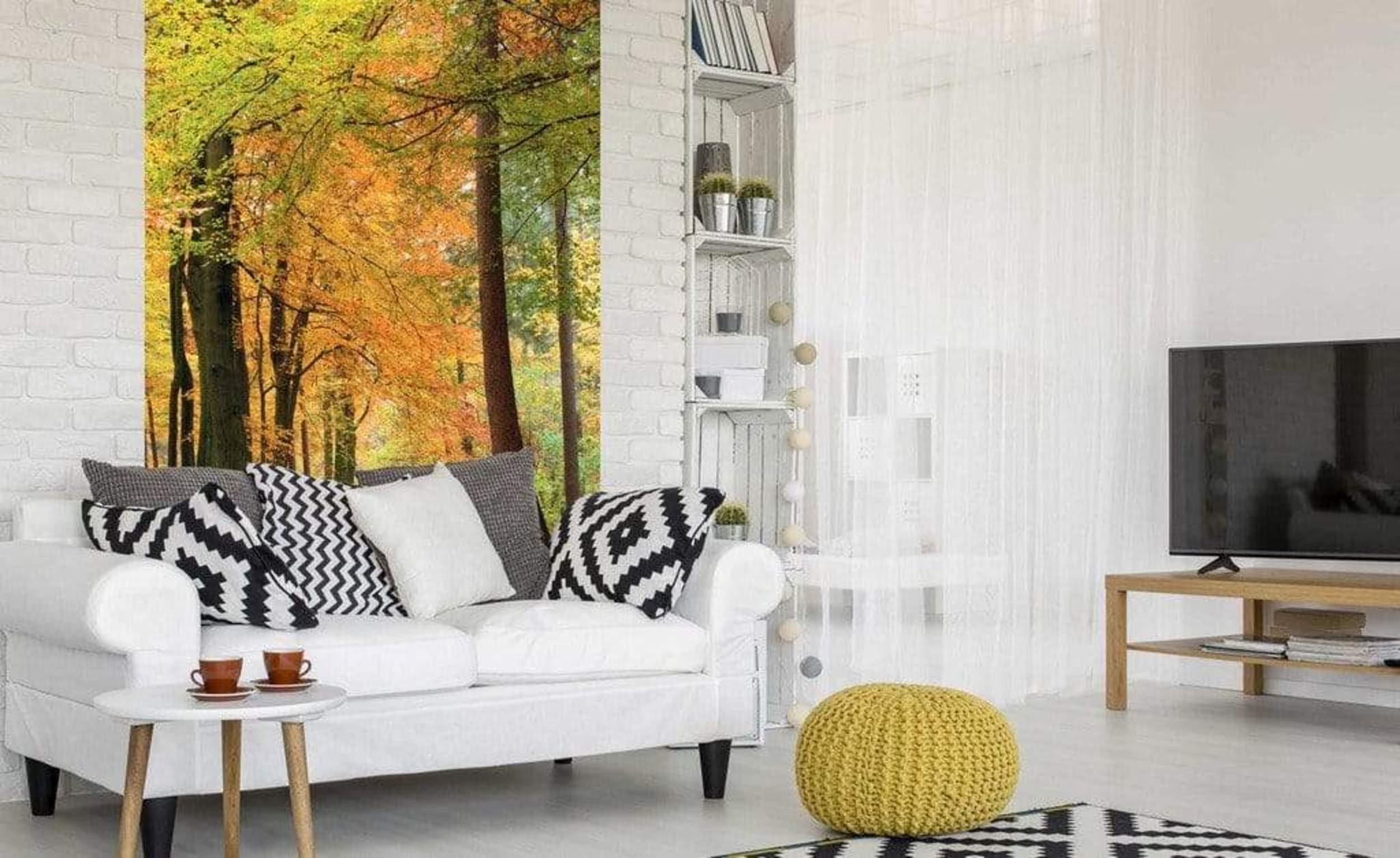 Dimex Autumn Forest Wall Mural 150x250cm 2 Panels Ambiance | Yourdecoration.com