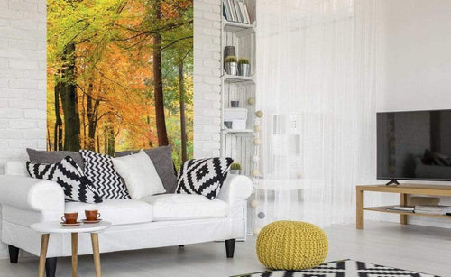 Dimex Autumn Forest Wall Mural 150x250cm 2 Panels Ambiance | Yourdecoration.com