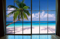 Dimex Beach Window View Wall Mural 375x250cm 5 Panels | Yourdecoration.com