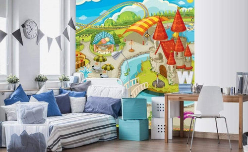 Dimex Beautiful Park Wall Mural 225x250cm 3 Panels Ambiance | Yourdecoration.com