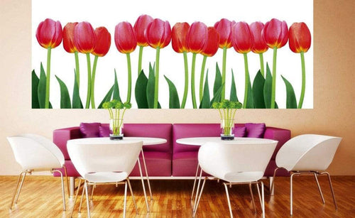 Dimex Bed of Tulips Wall Mural 375x150cm 5 Panels Ambiance | Yourdecoration.com