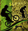 Dimex Bicycle Green Wall Mural 225x250cm 3 Panels | Yourdecoration.com