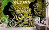 Dimex Bicycle Green Wall Mural 375x250cm 5 Panels Ambiance | Yourdecoration.com