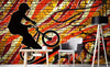 Dimex Bicycle Red Wall Mural 375x250cm 5 Panels Ambiance | Yourdecoration.com