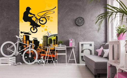 Dimex Bicycle Wall Mural 150x250cm 2 Panels Ambiance | Yourdecoration.com