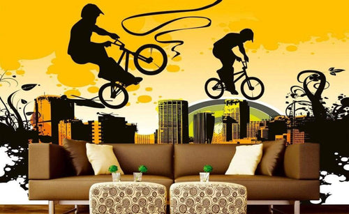 Dimex Bicycle Wall Mural 375x250cm 5 Panels Ambiance | Yourdecoration.com