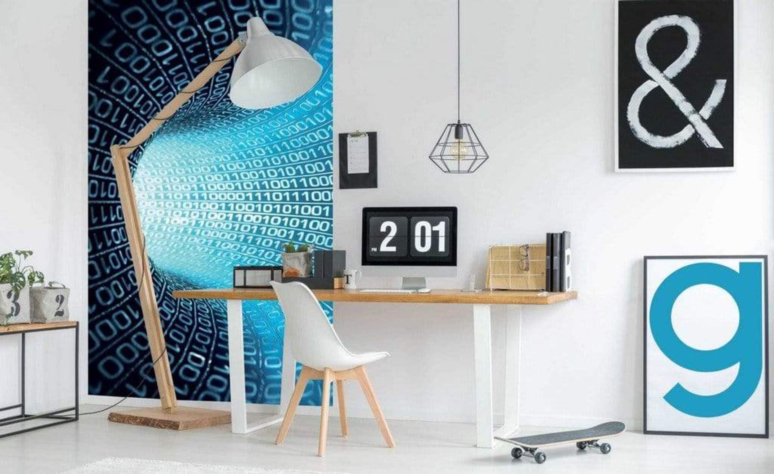 Dimex Binary Stream Wall Mural 150x250cm 2 Panels Ambiance | Yourdecoration.com