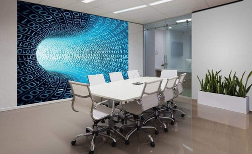 Dimex Binary Stream Wall Mural 225x250cm 3 Panels Ambiance | Yourdecoration.com