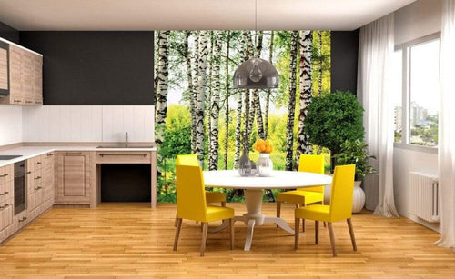 Dimex Birch Forest Wall Mural 225x250cm 3 Panels Ambiance | Yourdecoration.com