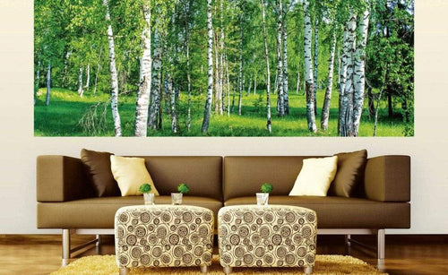 Dimex Birch Grow Wall Mural 375x150cm 5 Panels Ambiance | Yourdecoration.com