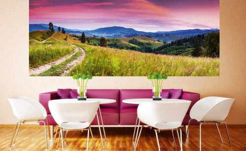 Dimex Blooming Hills Wall Mural 375x150cm 5 Panels Ambiance | Yourdecoration.com