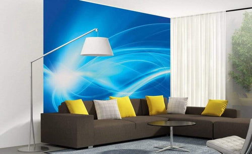 Dimex Blue Abstract Wall Mural 225x250cm 3 Panels Ambiance | Yourdecoration.com