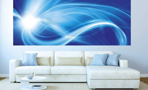 Dimex Blue Abstract Wall Mural 375x150cm 5 Panels Ambiance | Yourdecoration.com
