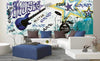 Dimex Blue Guitar Wall Mural 375x150cm 5 Panels Ambiance | Yourdecoration.com