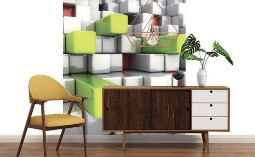 Dimex Boxes Wall Mural 225x250cm 3 Panels Ambiance | Yourdecoration.com
