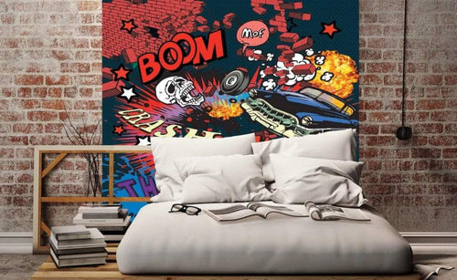 Dimex Car Crash Wall Mural 225x250cm 3 Panels Ambiance | Yourdecoration.com