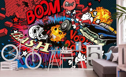 Dimex Car Crash Wall Mural 375x250cm 5 Panels Ambiance | Yourdecoration.com