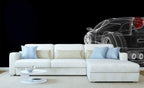 Dimex Car Model Dark Wall Mural 225x250cm 3 Panels Ambiance | Yourdecoration.com