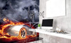 Dimex Car in Flames Wall Mural 225x250cm 3 Panels Ambiance | Yourdecoration.com