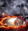Dimex Car in Flames Wall Mural 225x250cm 3 Panels | Yourdecoration.com