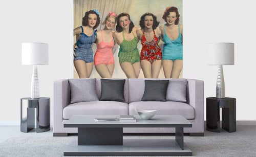 Dimex Charming Ladies Wall Mural 225x250cm 3 Panels Ambiance | Yourdecoration.com